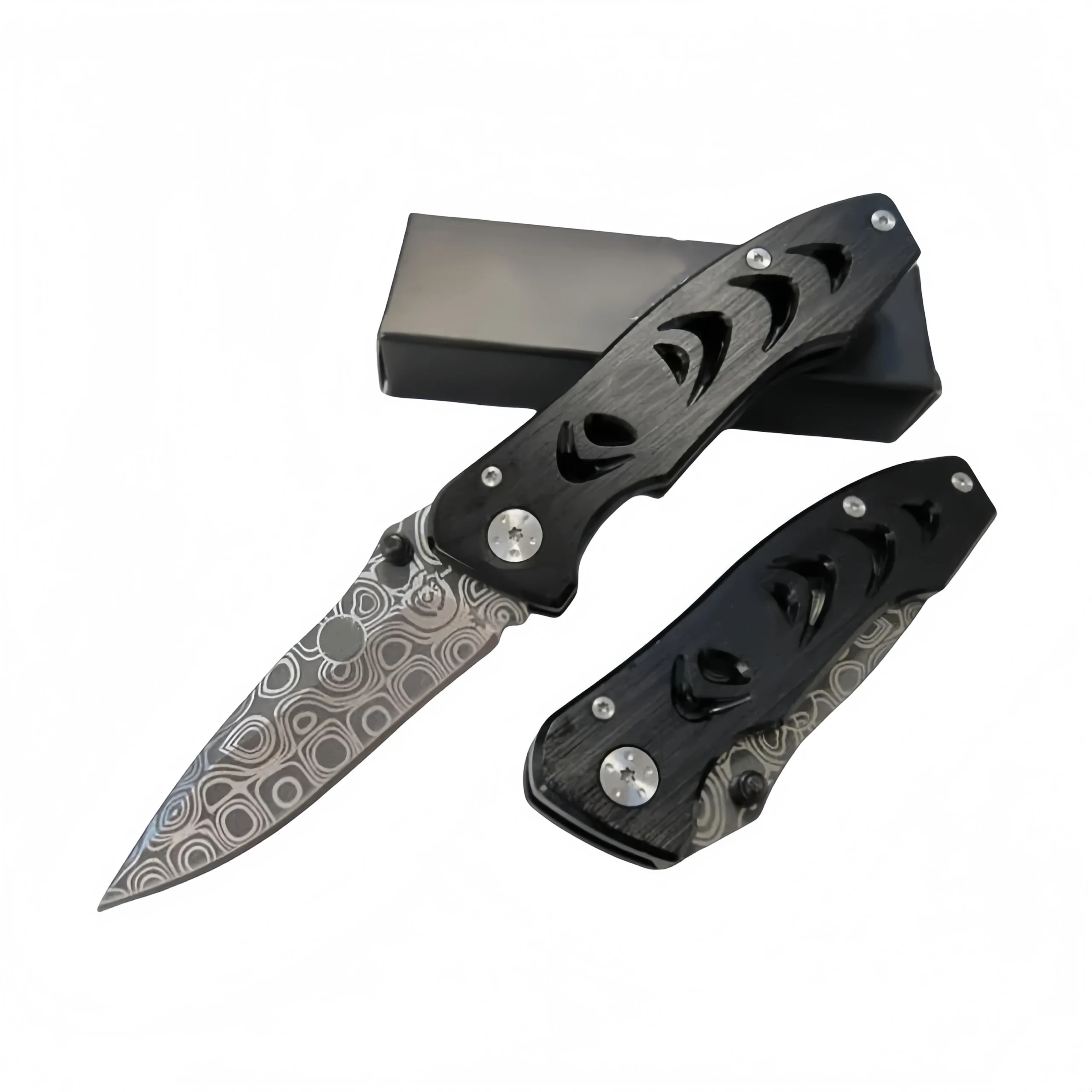 damascus-pocket-knife-edc-pocket-knife-with-cnc-aluminum-handle Damascus Pocket Knife EDC Pocket Knife with CNC Aluminum Handle