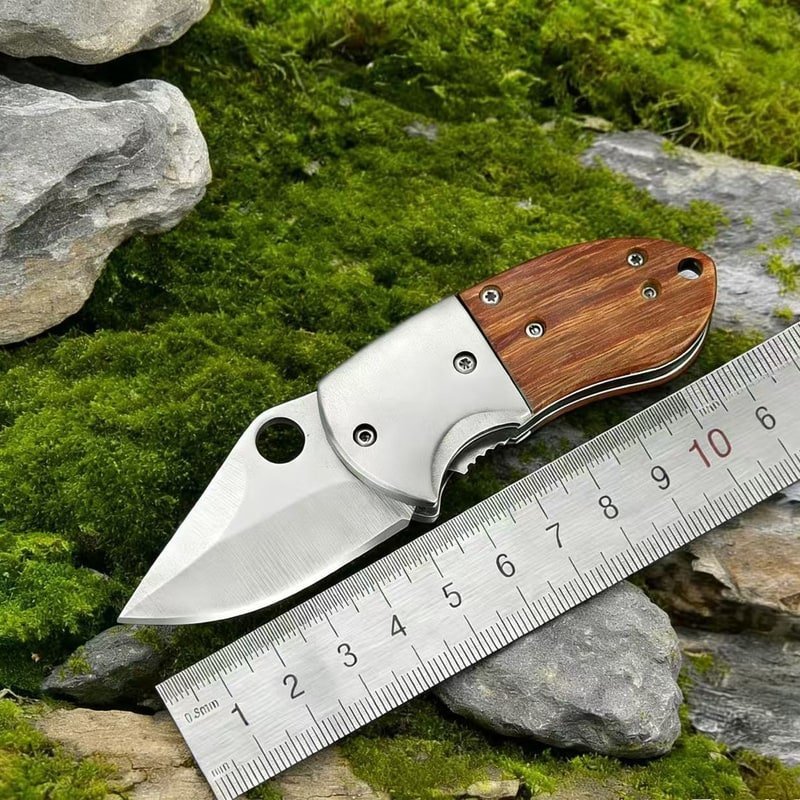 wood-handle-outdoor-edc-folding-knife-9 Wood Handle Outdoor EDC Folding Knife