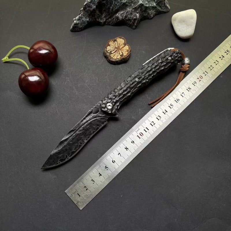 black-textured-handle-outdoor-edc-folding-knife Black Textured Handle Outdoor EDC Folding Knife