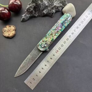 Abalone Shell Handle Outdoor EDC Folding Knife