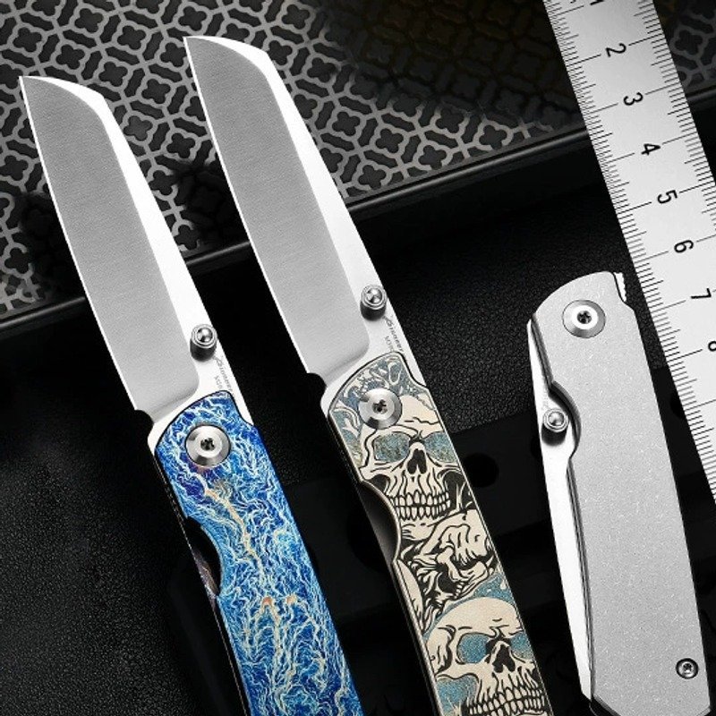 blue-engraved-outdoor-edc-folding-knife Blue Engraved Outdoor EDC Folding Knife