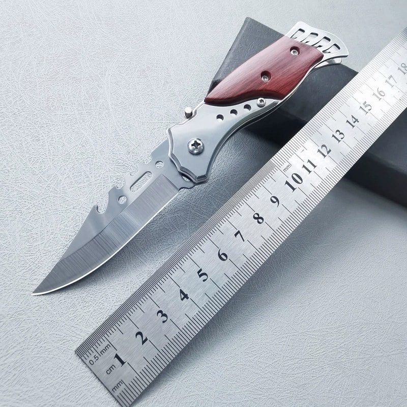 brown-handle-outdoor-edc-folding-knife-2 Brown Handle Outdoor EDC Folding Knife