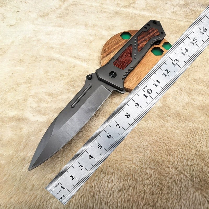 brown-handle-outdoor-edc-folding-knife-3 Brown Handle Outdoor EDC Folding Knife