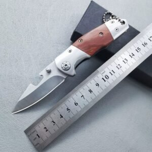Compact Brown Handle Outdoor EDC Folding Knife