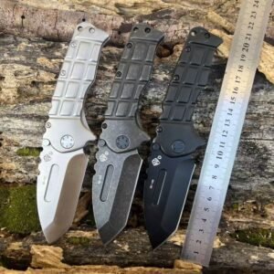 Outdoor EDC Folding Knife Set with Dark Handles