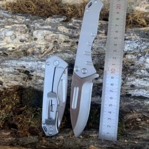 Outdoor EDC Folding Knife Pair with Silver Handles