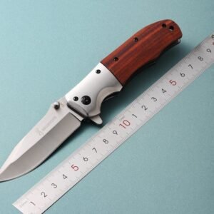 Wood Handle Outdoor EDC Folding Knife