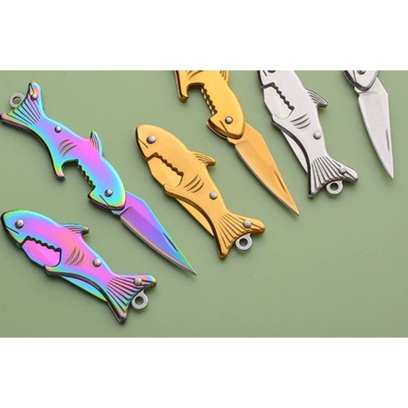 colour-fish-shape-outdoor-folding-knife-set Colour Fish Shape Outdoor Folding Knife Set