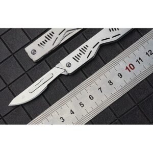 Silver Slim Outdoor EDC Folding Knife Pair