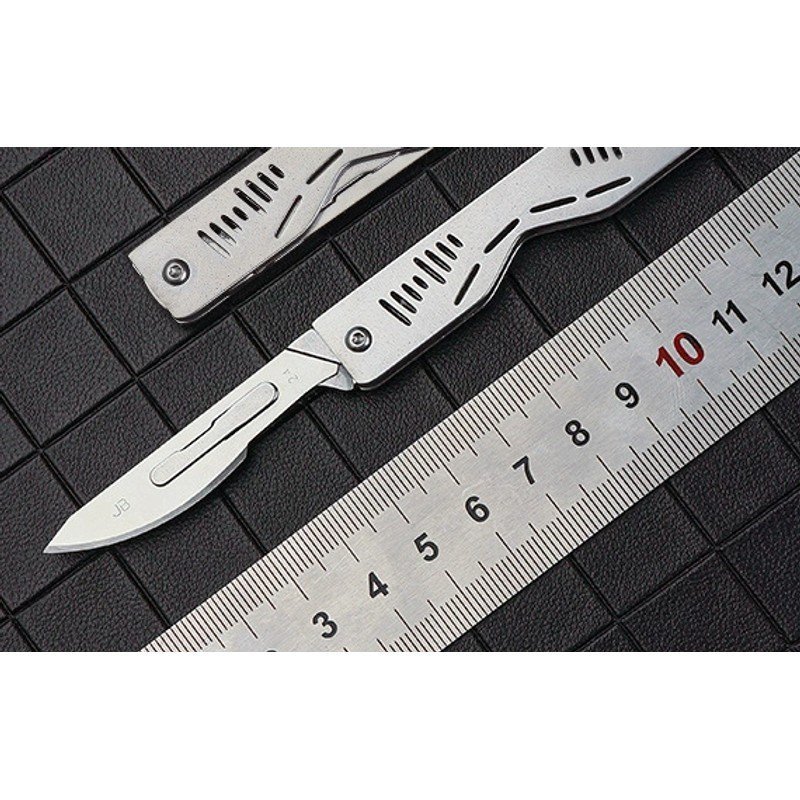 silver-slim-outdoor-edc-folding-knife-pair Silver Slim Outdoor EDC Folding Knife Pair