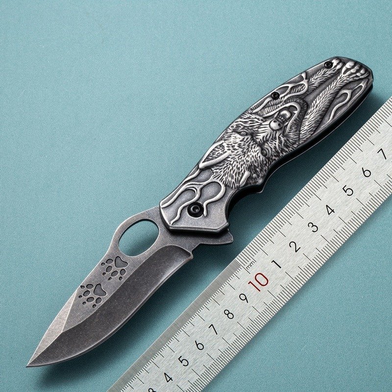 engraved-handle-outdoor-edc-folding-knife-6 Engraved Handle Outdoor EDC Folding Knife