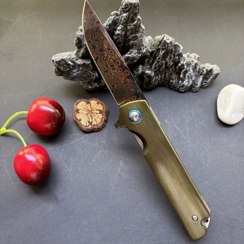 bronze-handle-outdoor-folding-knife-2 Bronze Handle Outdoor Folding Knife