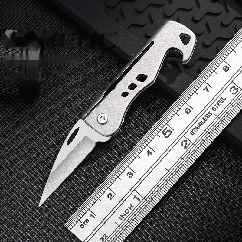 silver-outdoor-utility-folding-knife-with-bottle-opener Silver Outdoor Utility Folding Knife With Bottle Opener