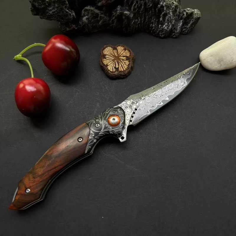 wood-handle-outdoor-folding-knife-2 Wood Handle Outdoor Folding Knife