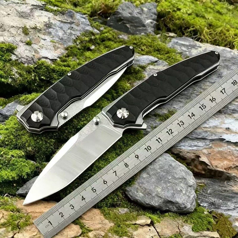 black-handle-outdoor-edc-folding-knife-3 Black Handle Outdoor EDC Folding Knife
