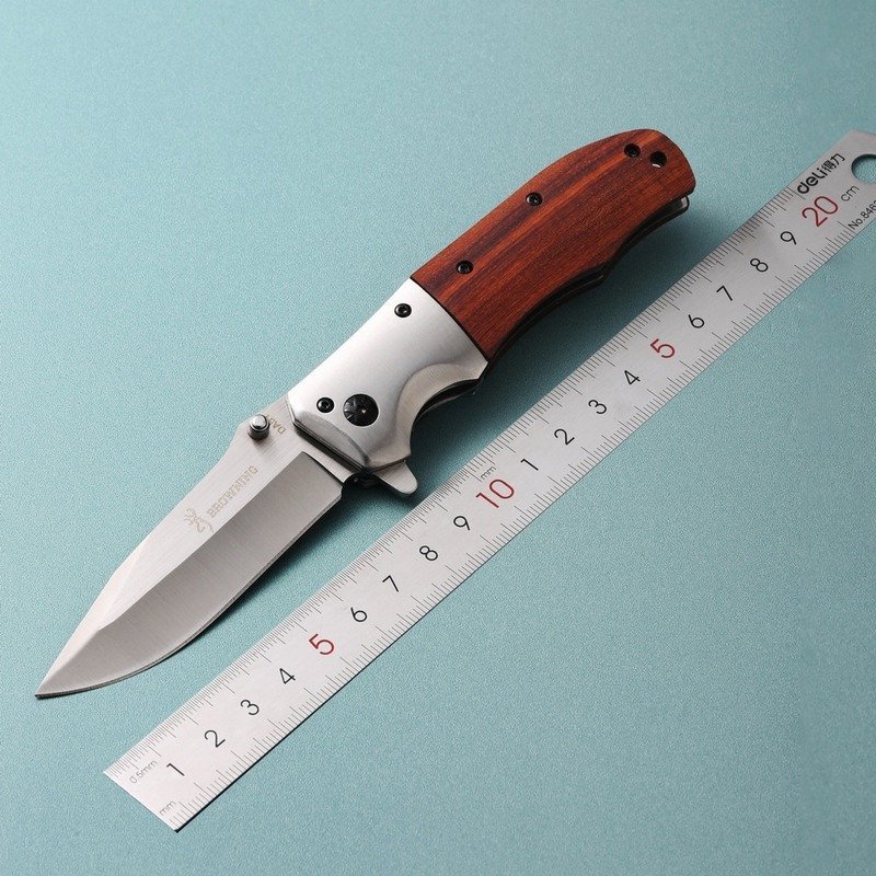 wood-handle-outdoor-edc-folding-knife-7 Wood Handle Outdoor EDC Folding Knife