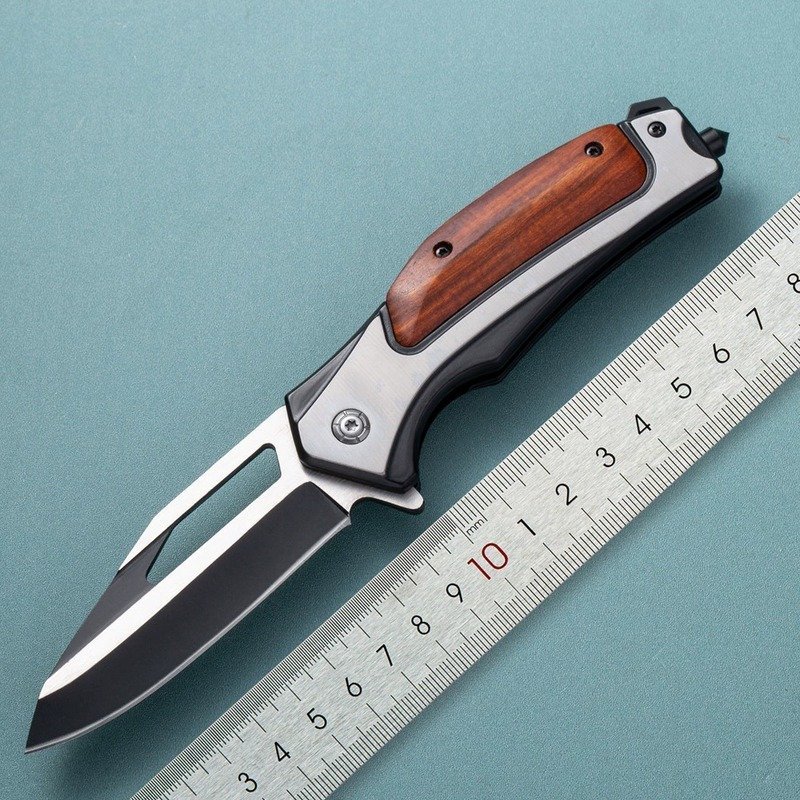 wood-handle-outdoor-edc-folding-knife-8 Wood Handle Outdoor EDC Folding Knife