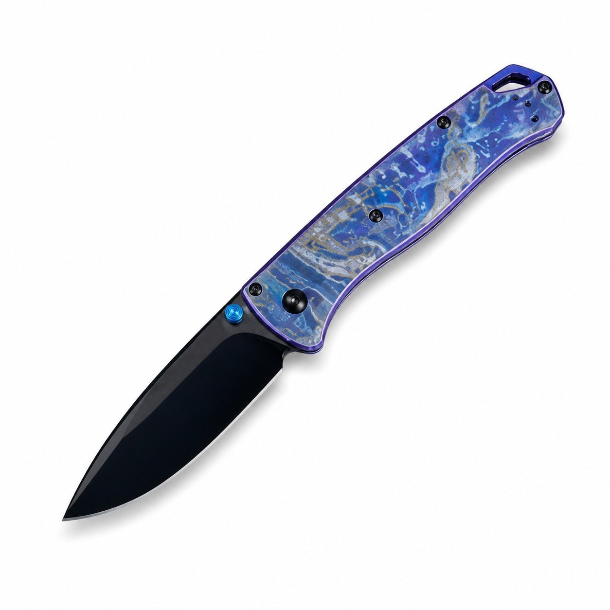 48314-main-white-clean.jpg Butterfly 535 M390 Sanding DLC Blade Titanium Laser Handle Blue SF Express