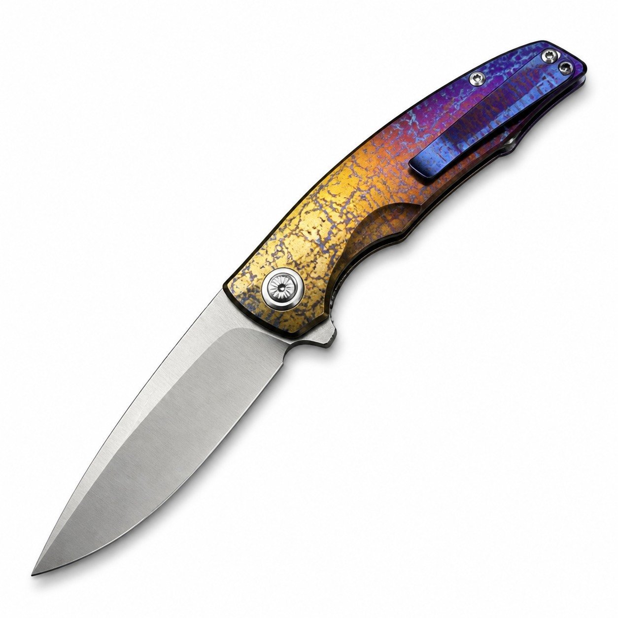48461-main-white-clean.jpg Yuji Evolver M390 Lightning-Pattern Titanium Handle Folding Knife