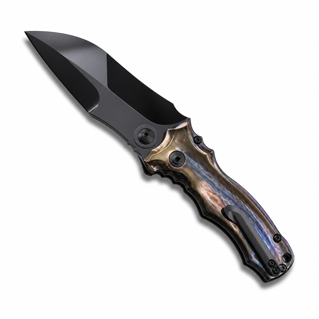 48689-main-white-clean.jpg Microtech Amphibious M390 Ultra Mirror DLC Blade Titanium Handle Flame-Patterned SF Express