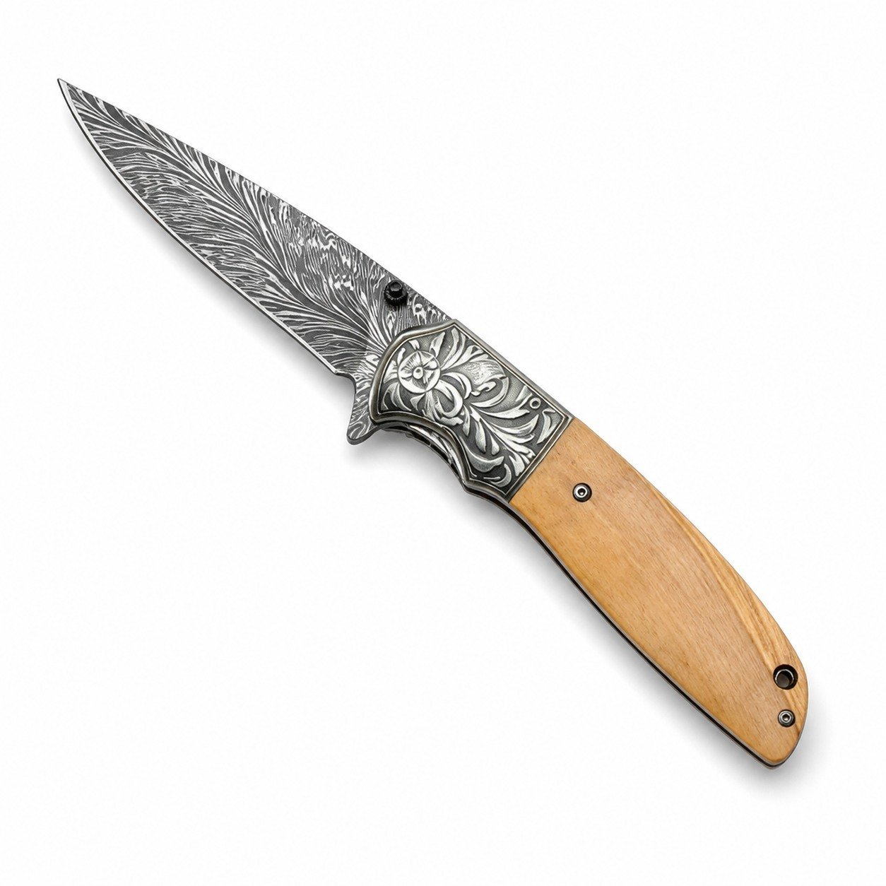 49425-main-white-clean.jpg CM77 Quick Opening Discount Damascus Folding Knife
